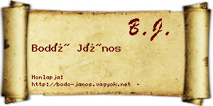 Bodó János névjegykártya