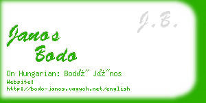 janos bodo business card